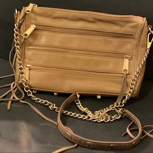 REBECCA MINKOFF Pink 5 Zip Crossbody Leather Bag